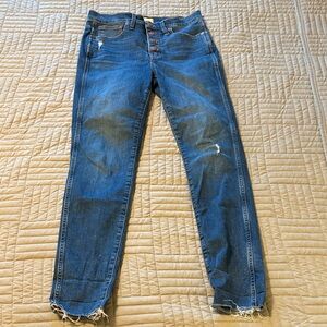 Madewell 10” high rise skinny Distressed Women Jeans